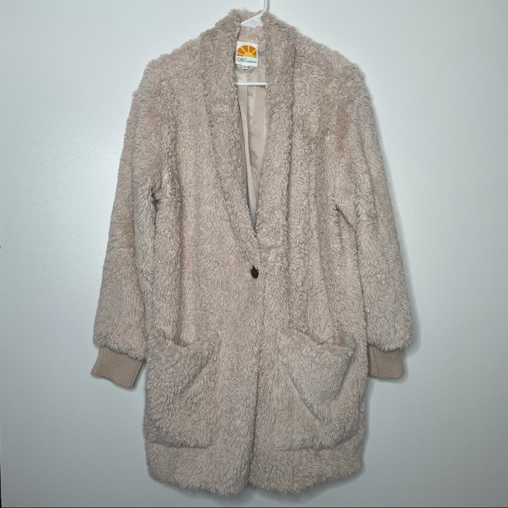 C&C California Oversized Faux Fur Cardigan XL